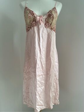 New🩷 LA Perla Silk Delicate Pink Lace-Trim Slip Dress